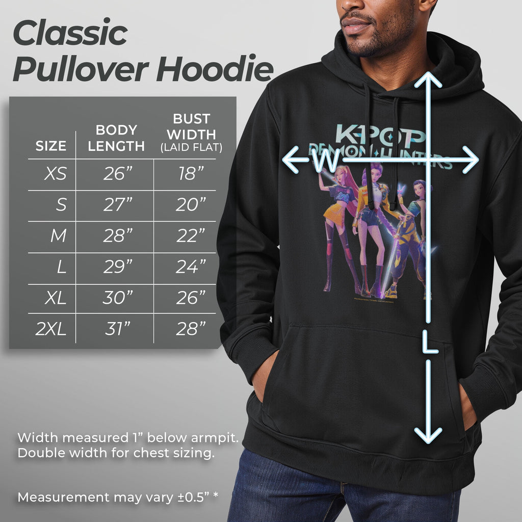Mens KPop Demon Hunters Girls Group Shot Lightweight Hoodie