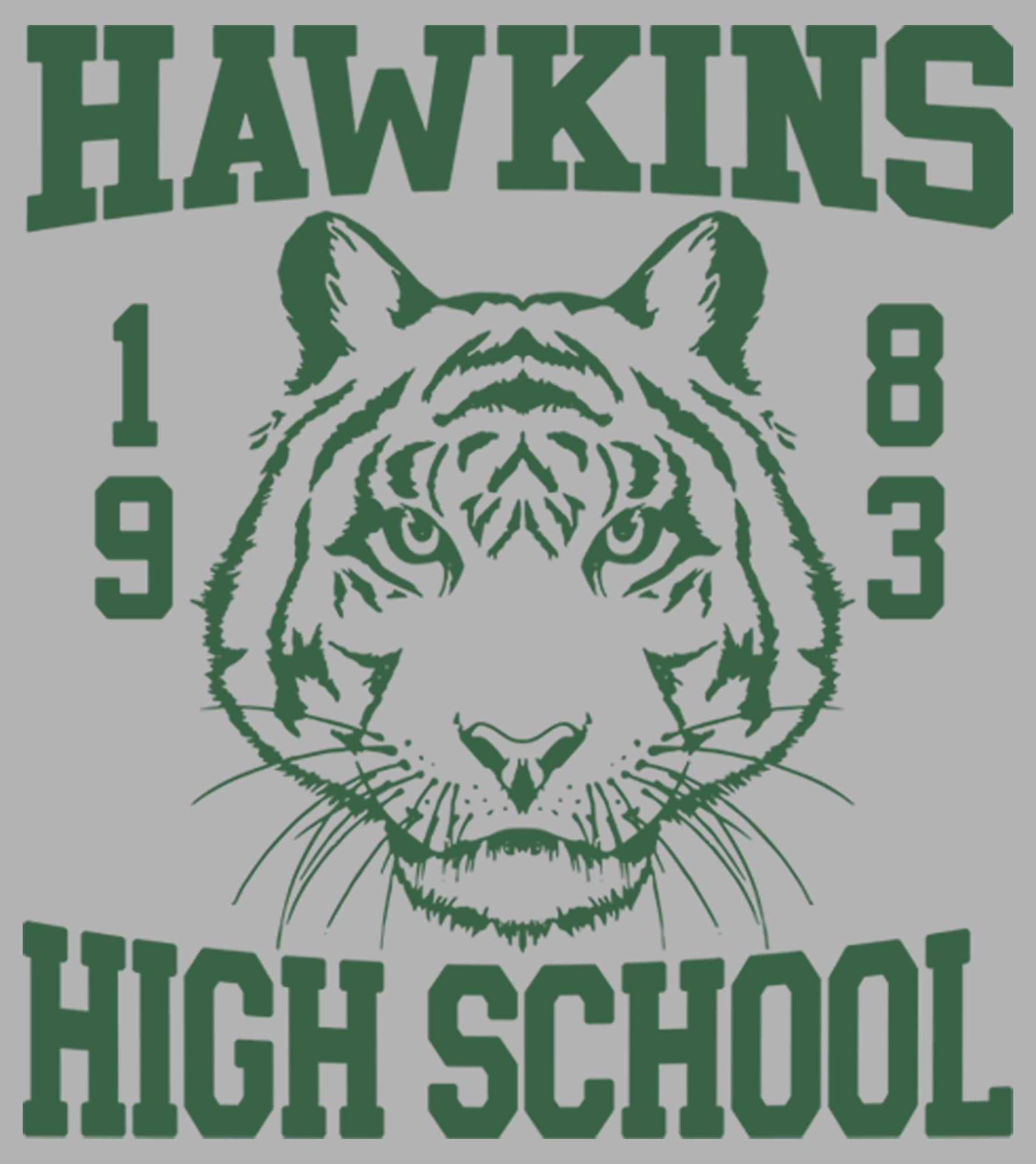 Netflix Men's Stranger Things Hawkins High School Tiger 1983 Pull Over Hoodie Athletic Heather 2X Large