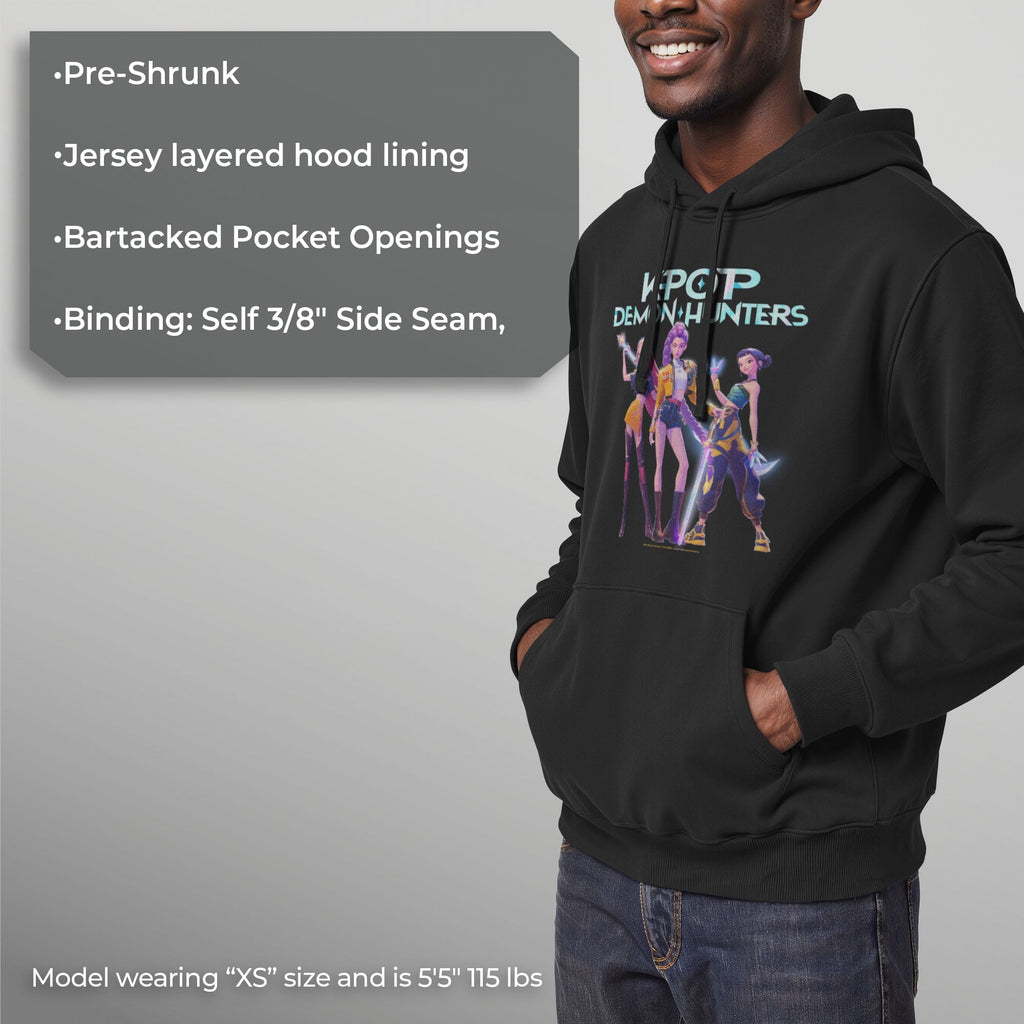 Mens KPop Demon Hunters Girls Group Shot Lightweight Hoodie