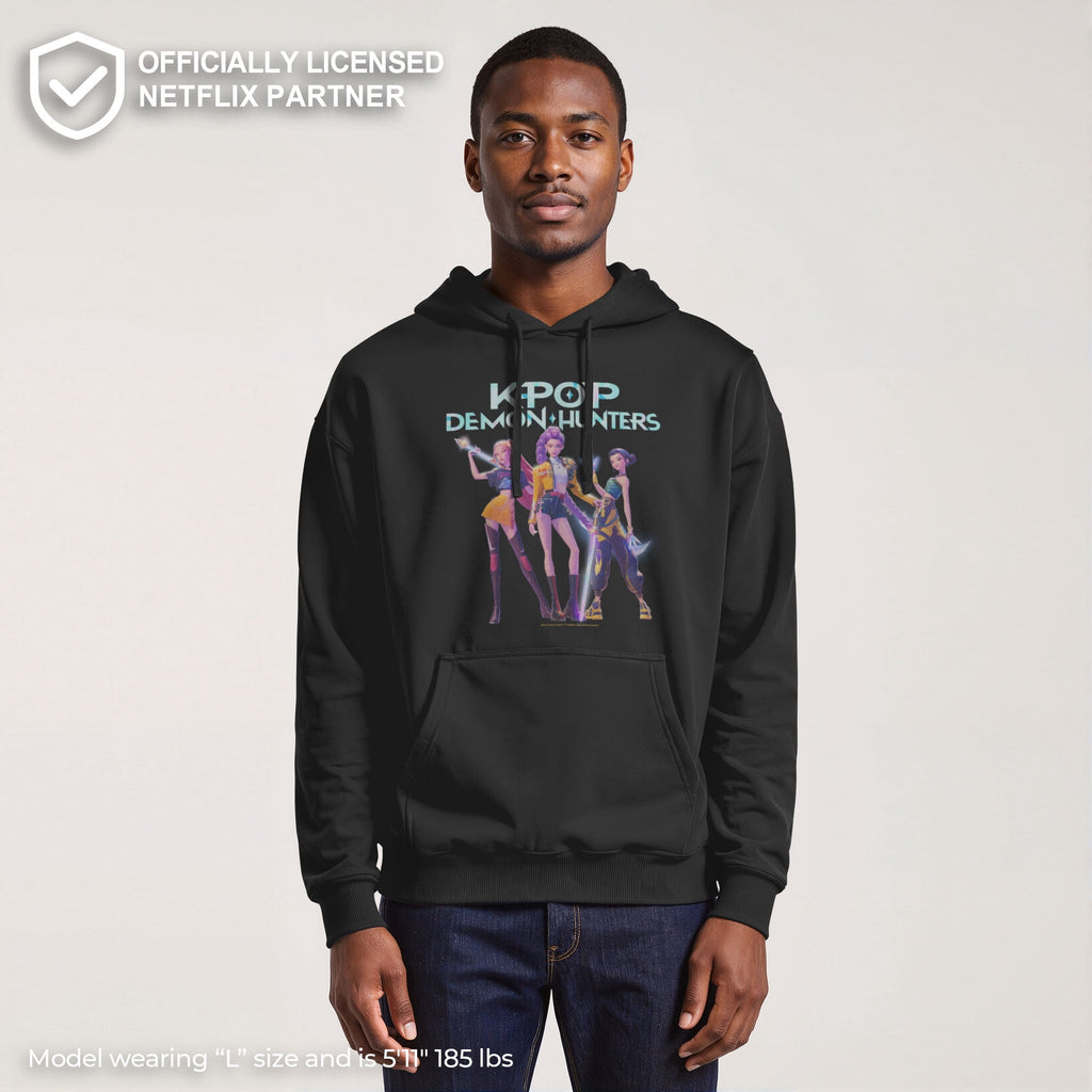 Mens KPop Demon Hunters Girls Group Shot Lightweight Hoodie