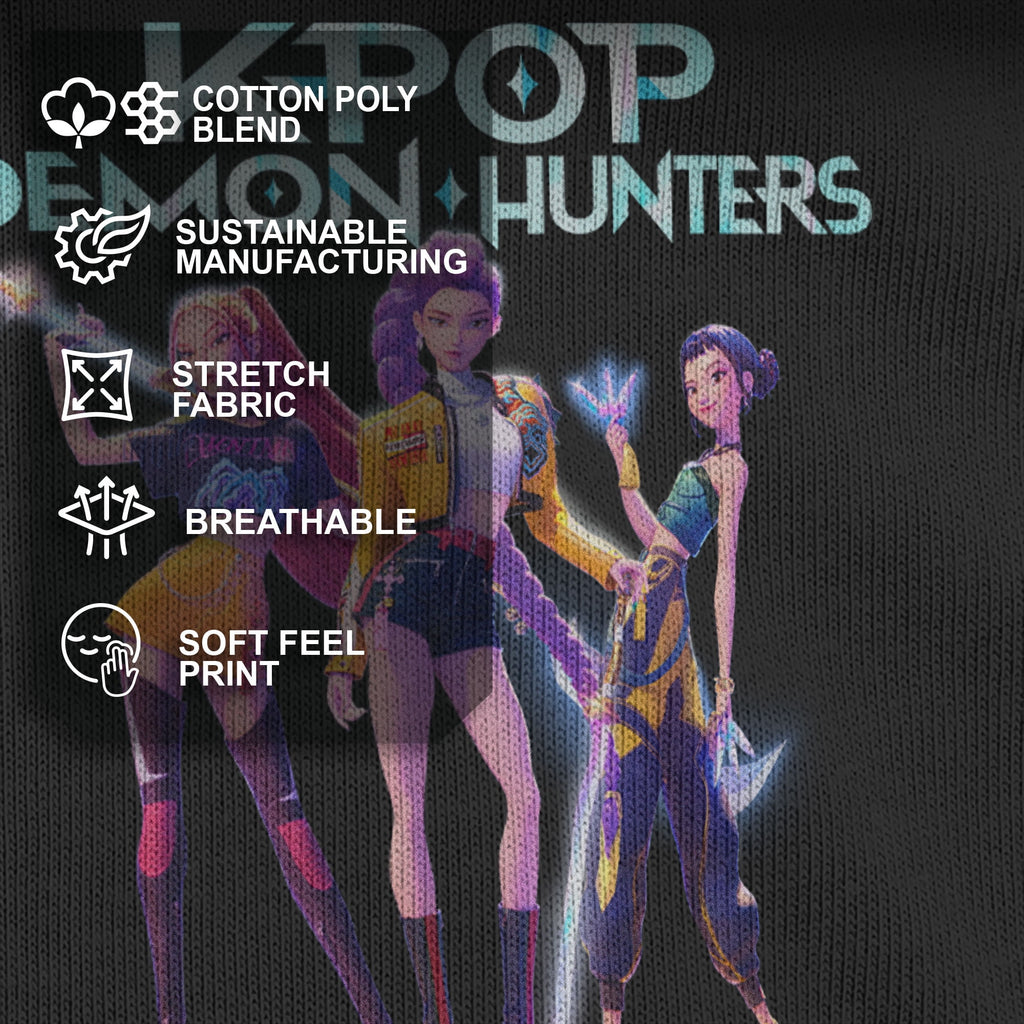 Mens KPop Demon Hunters Girls Group Shot Lightweight Hoodie