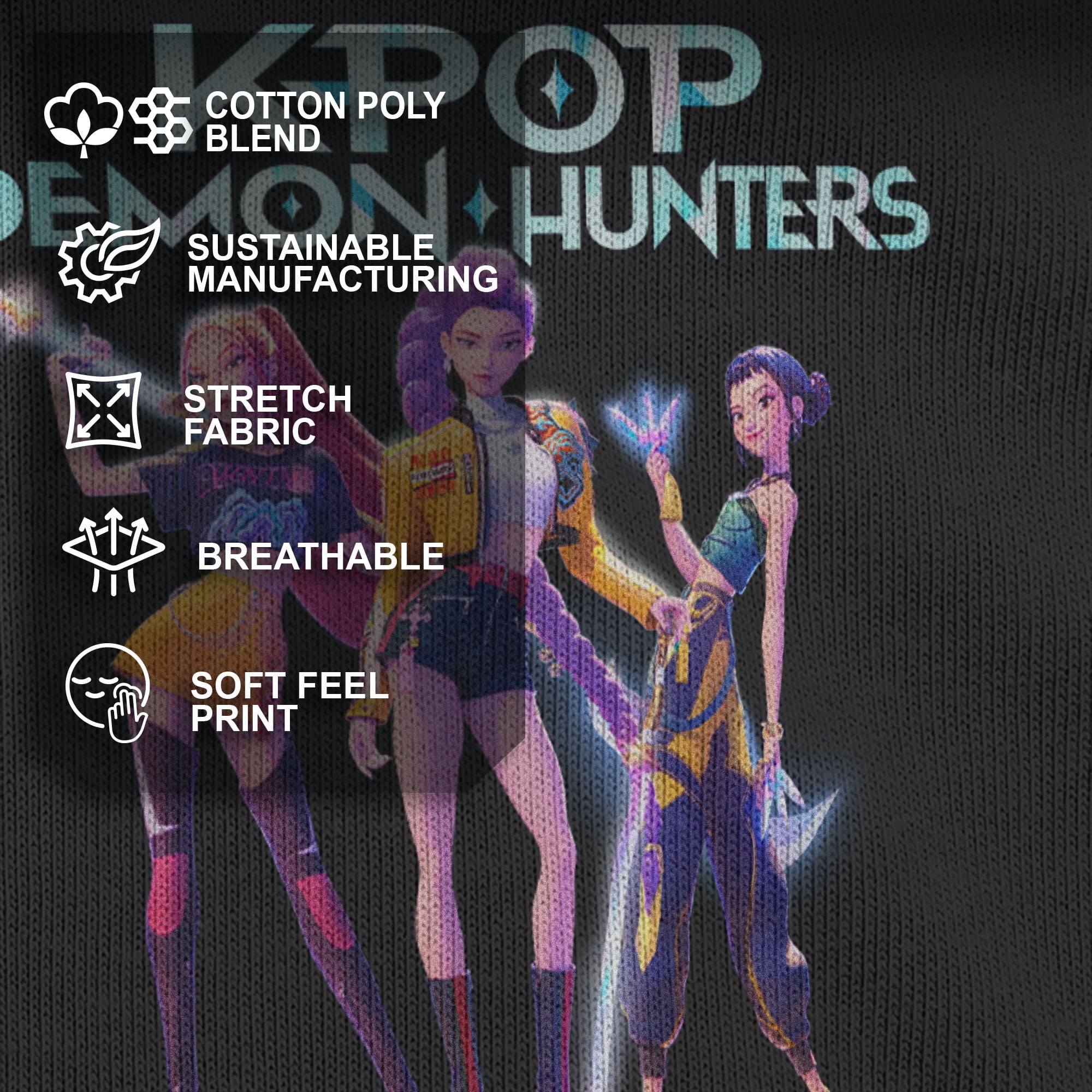 Mens KPop Demon Hunters Girls Group Shot Lightweight Hoodie