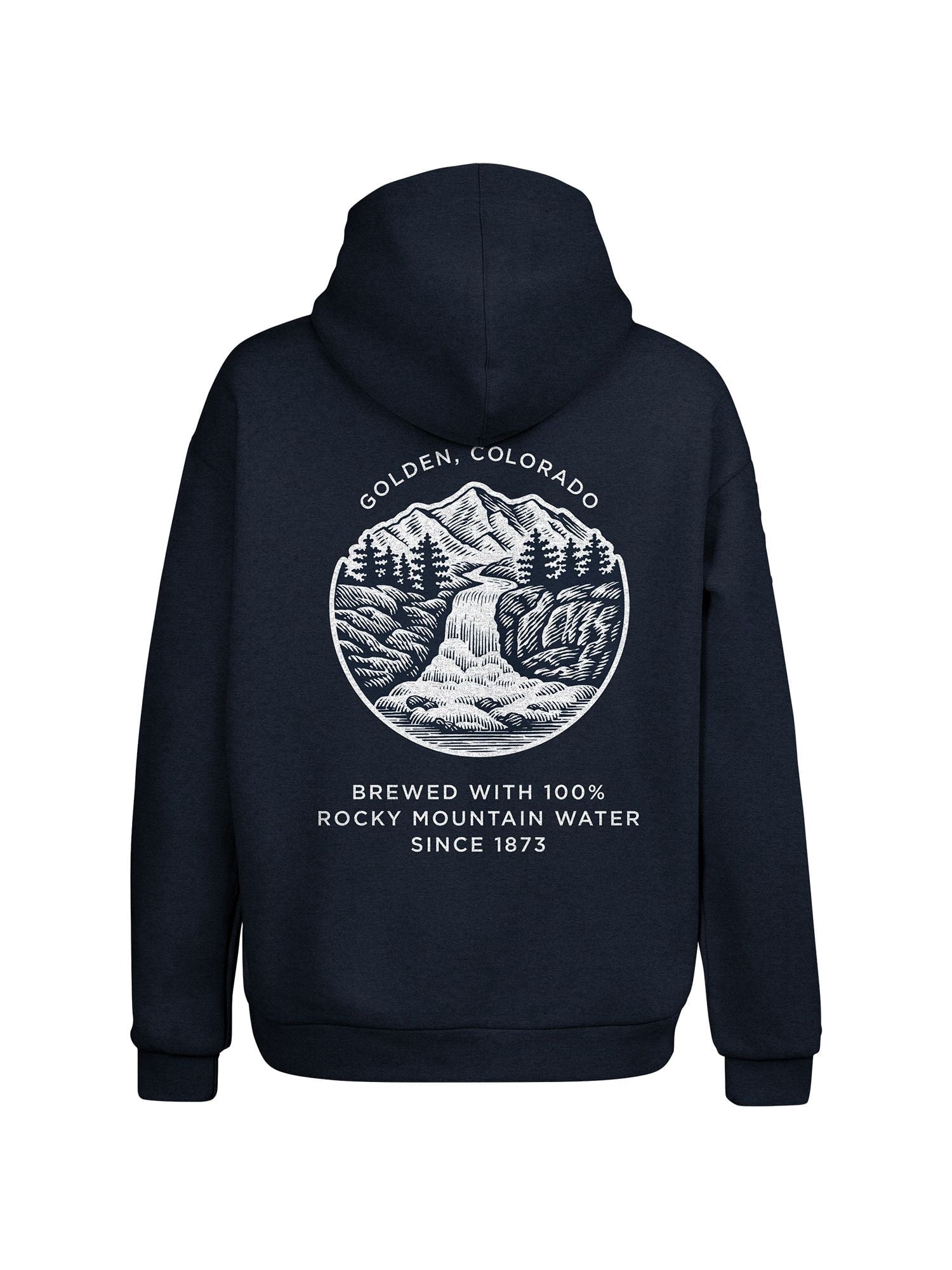 Tee Luv Men's Coors Banquet Beer Golden Colorado Double Sided Graphic Hoodie (L)