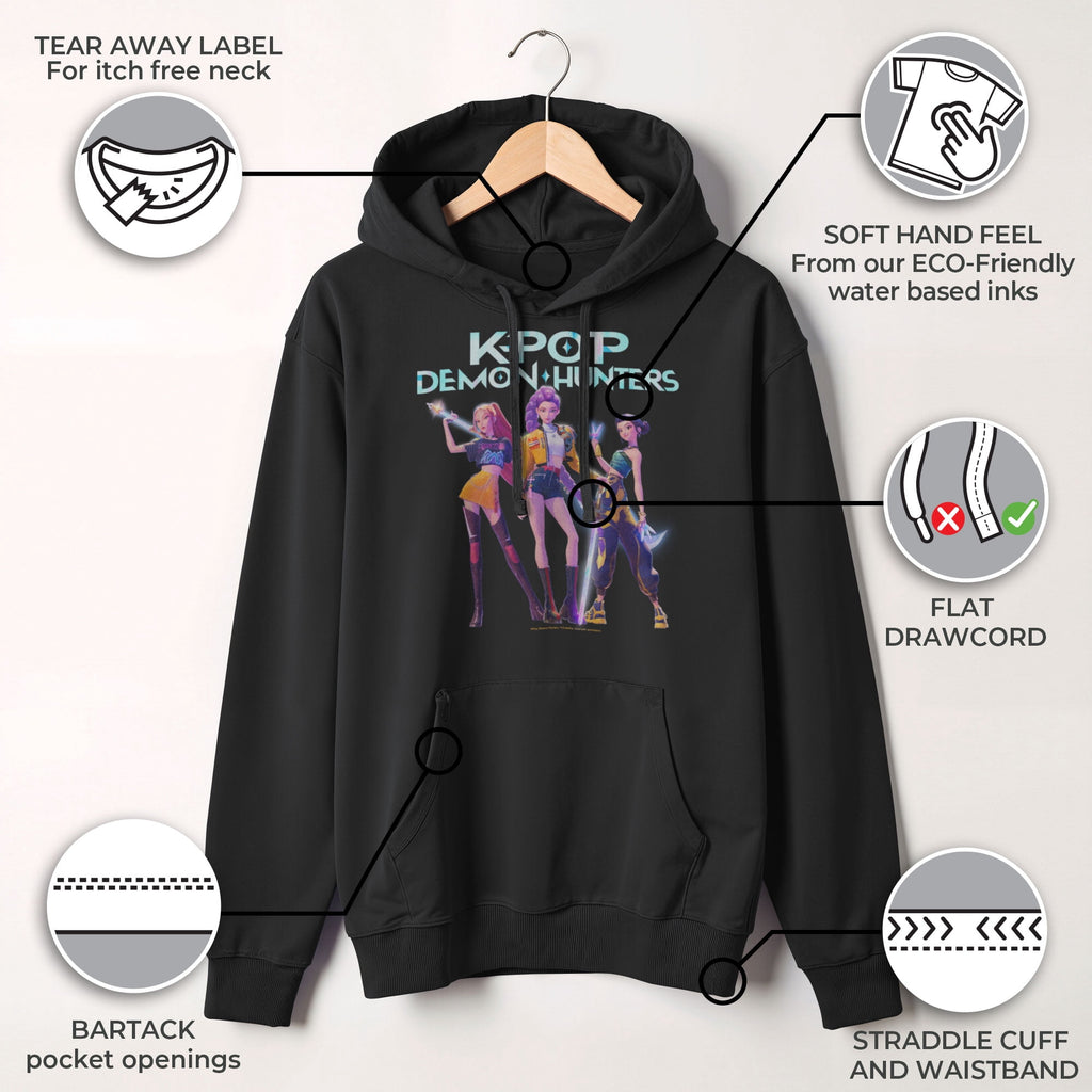Mens KPop Demon Hunters Girls Group Shot Lightweight Hoodie