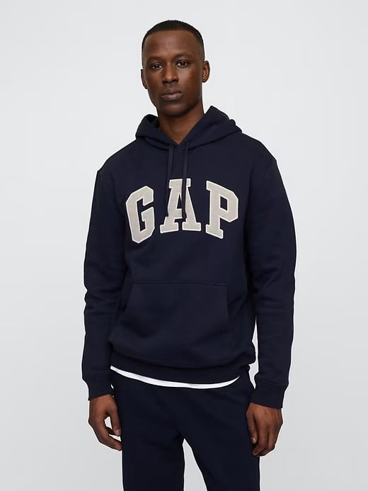 GAP Men's Heritage Logo Pullover Fleece Hoodie - Gray size XXL