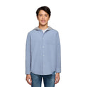 Lucky Brand Boys Hooded Woven Shirt in Blue Size Medium 8