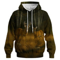 Rebaike Men's & Women's Deer Couple Hoodie 3D Forest Buck and Doe Pullover Sweatshirt